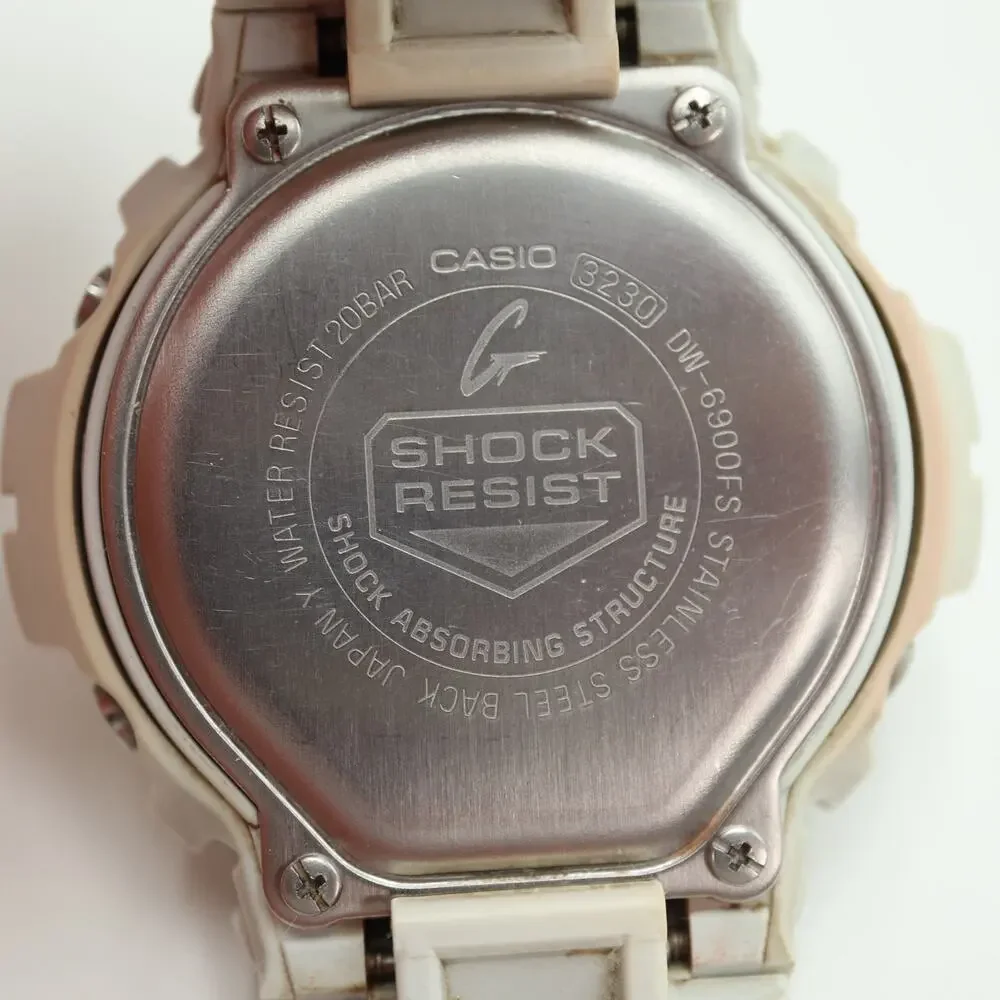 Casio G Shock DW-6900FS White 51mm Digital Watch Alarm Chrono w New Battery